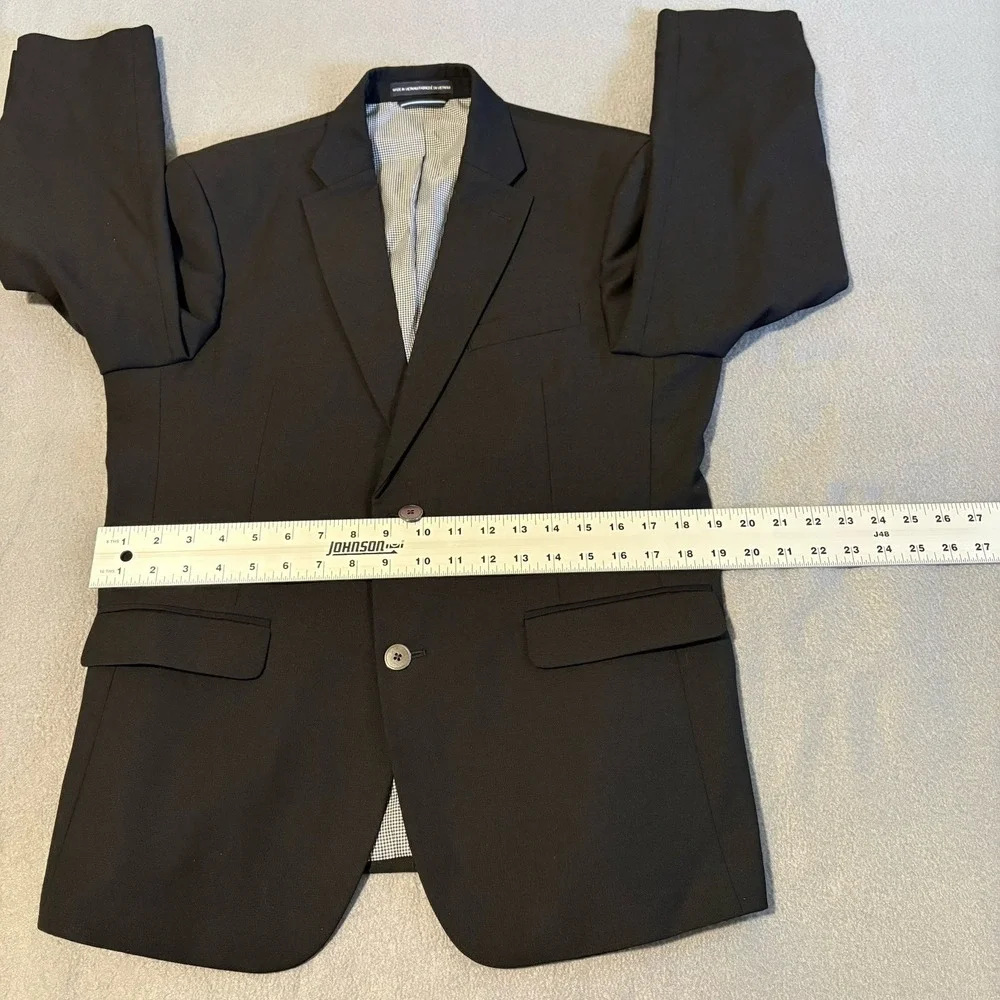 Tommy Hilfiger Sport Coat 40S Black Wool Blend Performance Stretch Modern Blazer